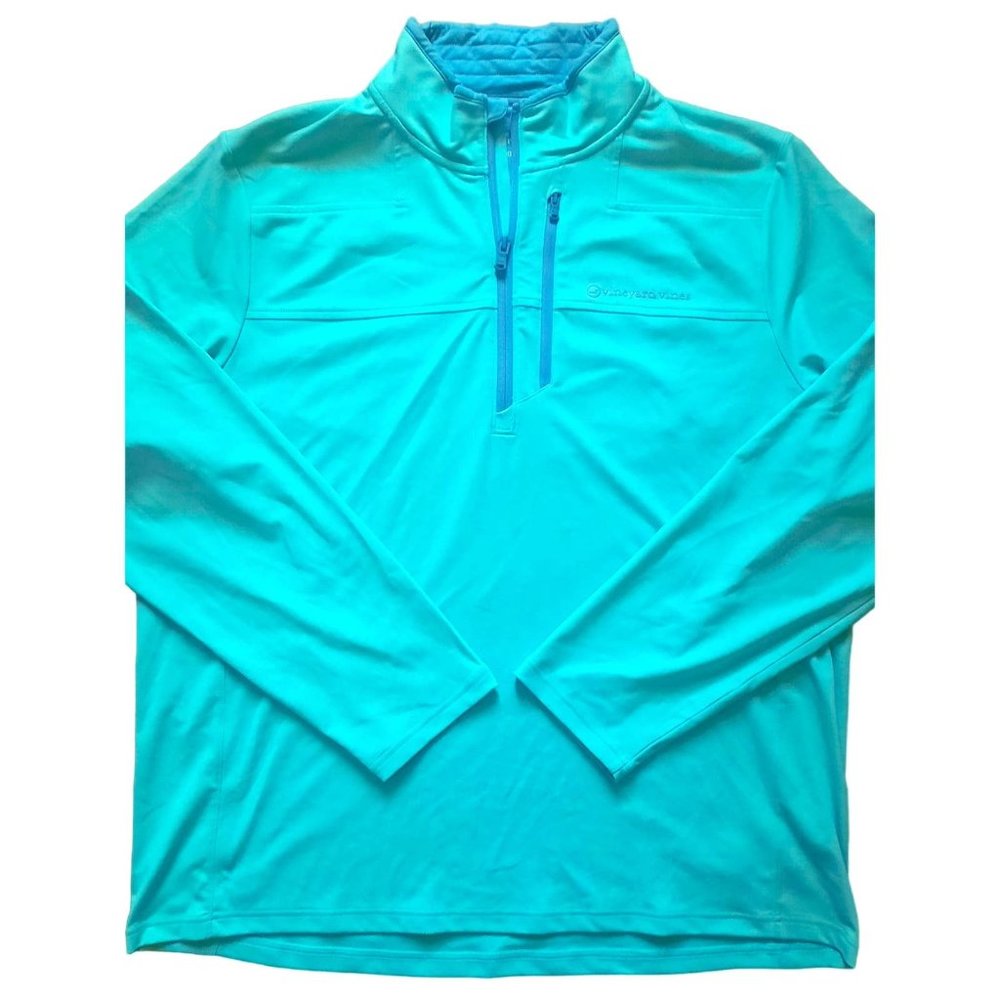 Vineyard Vines 1/4 Zip Performance On The Go Shirt Seafoam/Teal Size XL (P127)